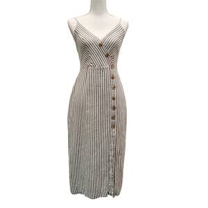 Urban Outfitters Dress Women's Medium Stripe Tank Button Down Split Front Lined